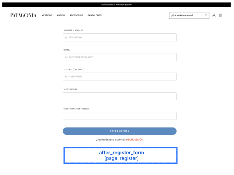 After Register Form Slot